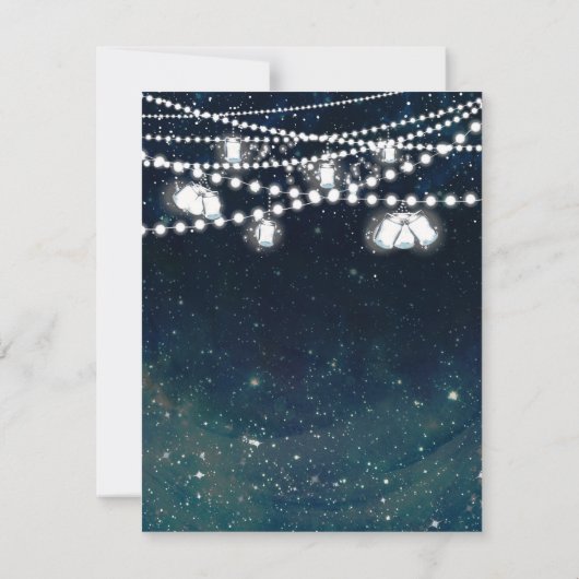 Rustikaler Abend Sky Mason Jar Lights Wedding RSVP Einladung (Rückseite)