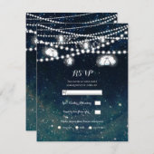 Rustikaler Abend Sky Mason Jar Lights Wedding RSVP Einladung (Vorne/Hinten)