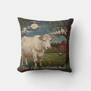 Rustikaler, abgenutzter Landhausstil Boho-Kuhfarm Kissen