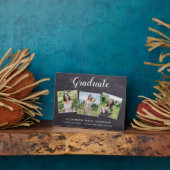 Rustikaler Abschluss 3 Foto Grau Chalkboard Gradua Fotoplatte (Seite)