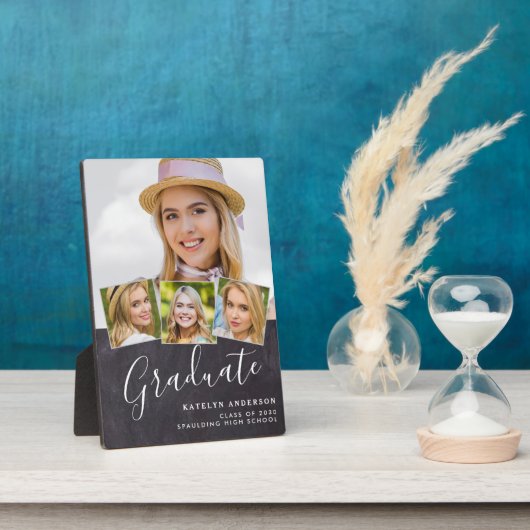 Rustikaler Abschluss 4 Foto Stilvolle Schieferstud Fotoplatte (Seite)