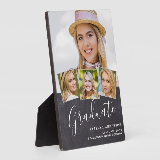 Rustikaler Abschluss 4 Foto Stilvolle Schieferstud Fotoplatte (Seite)