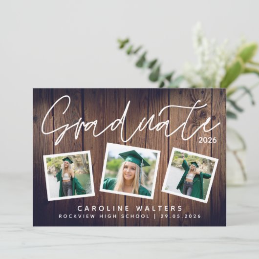 Rustikaler Abschluss Ankündigung (Stehend Vorderseite)