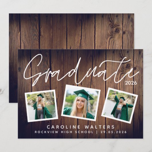 Rustikaler Abschluss Ankündigung (Vorne/Hinten)