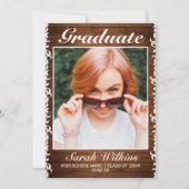 Rustikaler Abschluss aus Holz und Weißspitzen Ankündigung (Vorderseite)