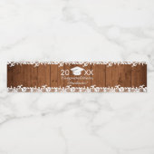 Rustikaler Abschluss aus Holz und Weißspitzen Wasserflaschenetikett (Einzelnes Label)