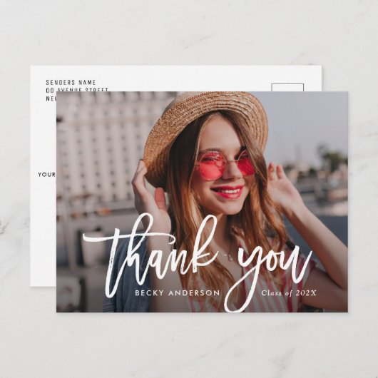 rustikaler Abschluss bedankt sich Postkarte (Vorne/Hinten)