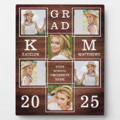 Rustikaler Abschluss Custom 6 Foto Graduate Wood Fotoplatte (Vorderseite)