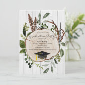 Rustikaler Abschluss Einladung (Stehend Vorderseite)