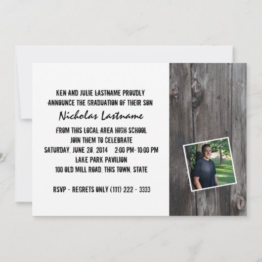 Rustikaler Abschluss Einladung (Rückseite)