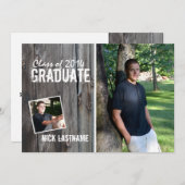 Rustikaler Abschluss Einladung (Vorne/Hinten)