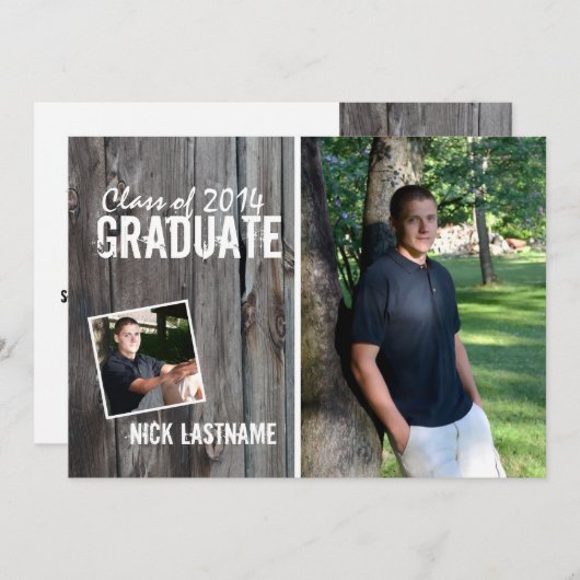 Rustikaler Abschluss Einladung (Vorne/Hinten)