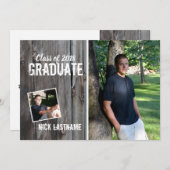 Rustikaler Abschluss Einladung Barnwood Foto (Vorne/Hinten)