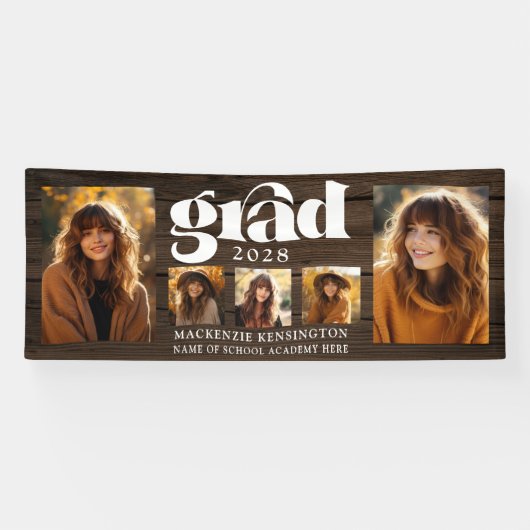 Rustikaler Abschluss FotoCollage Banner (Horizontal)