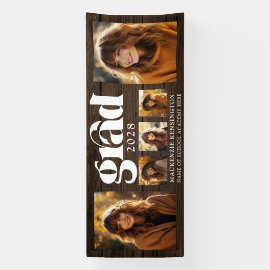 Rustikaler Abschluss FotoCollage Banner (Vertikal)