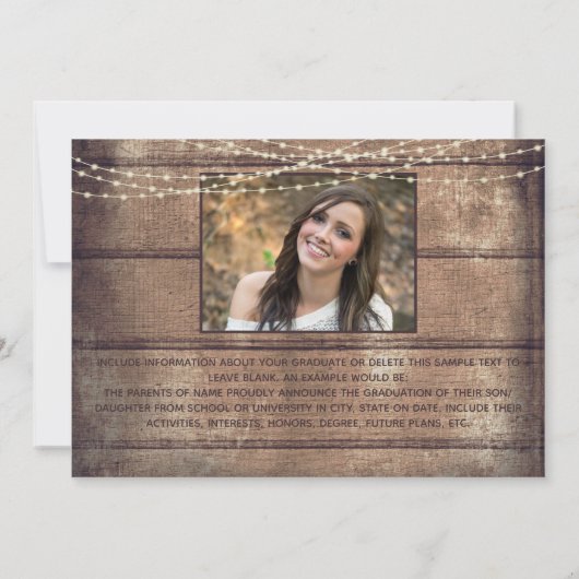 Rustikaler Abschluss-Fotomaterial Collage Wood Str Ankündigung (Rückseite)