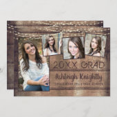 Rustikaler Abschluss-Fotomaterial Collage Wood Str Ankündigung (Vorne/Hinten)