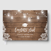 Rustikaler Abschluss für Spitzenlichter aus Holz Gästebuch (Vorderseite)