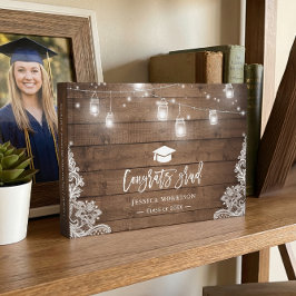 Rustikaler Abschluss für Spitzenlichter aus Holz Gästebuch