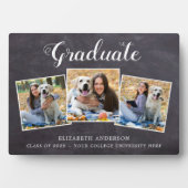 Rustikaler Abschluss Graduate Foto Collage Fotoplatte (Vorderseite)
