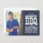 Rustikaler Abschluss GRILLEN Einladung | Editierba (Vorne/Hinten)