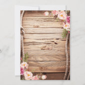 Rustikaler Abschluss im Blumenmuster aus Holz Einladung (Rückseite)