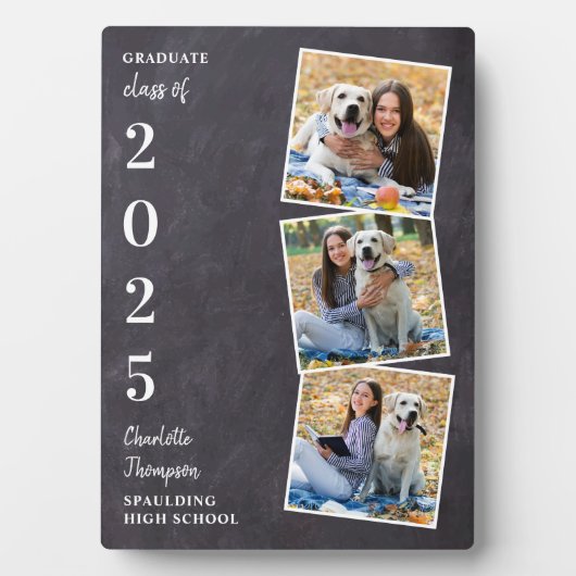 Rustikaler Abschluss Keepake FotoCollage Fotoplatte (Vorderseite)