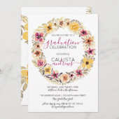 Rustikaler Abschluss mit Blumendach Einladung (Vorne/Hinten)