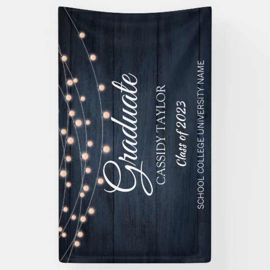 Rustikaler Abschluss mit Holzstring Lights Banner (Vertikal)