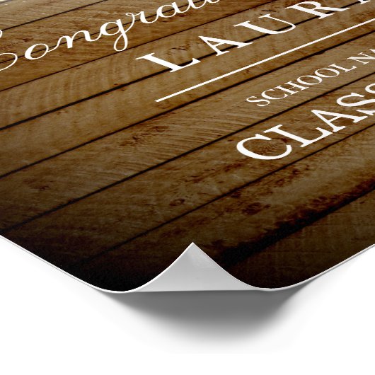 Rustikaler Abschluss mit Holzstring Lights Schild (Ecke)