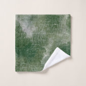 Rustikaler Abstrakter Grunge im Wald, Pine Green,  Badhandtuch Set (Waschlappen)