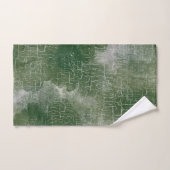 Rustikaler Abstrakter Grunge im Wald, Pine Green,  Badhandtuch Set (Handtuch)