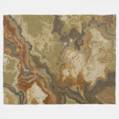 Rustikaler abstrakter Oliven-Grün-Bernstein-Druck Fleecedecke (Vorderseite (Horizontal))