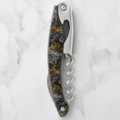 rustikaler, abstrakter schwarzer Marmorstil Kellnermesser (Rückseite)