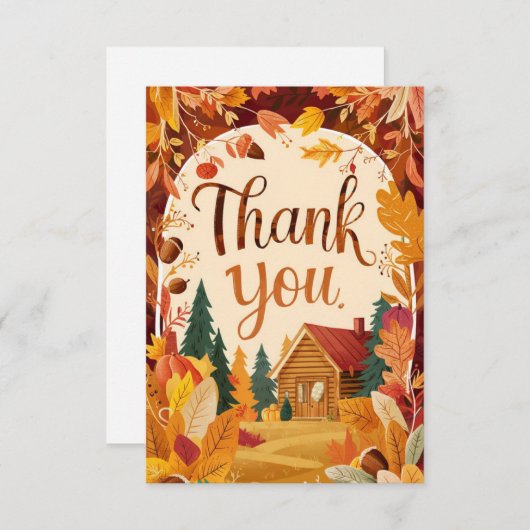 Rustikaler Acorn Herbst Dankeskarte (Vorne/Hinten)