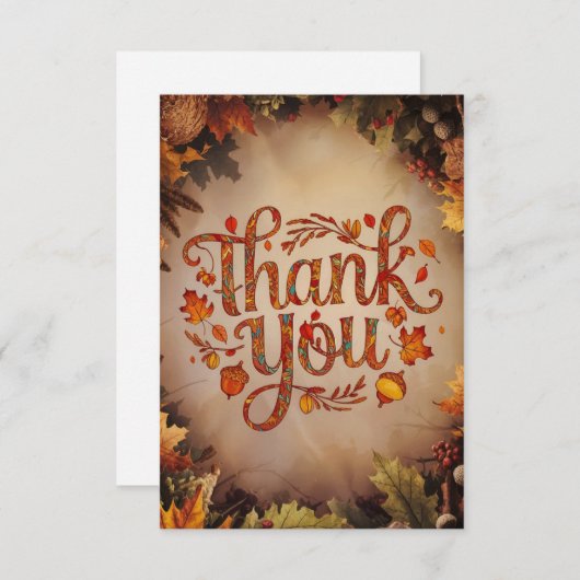 Rustikaler Acorn Herbst Dankeskarte (Vorne/Hinten)