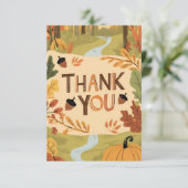 Rustikaler Acorn Herbst Dankeskarte (Stehend Vorderseite)