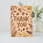 Rustikaler Acorn Herbst Dankeskarte (Stehend Vorderseite)