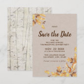 Rustikaler Acorns Oak Birch Erntedank Save the Dat Date (Vorne/Hinten)