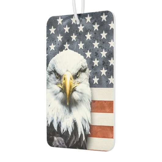 Rustikaler Adler auf amerikanischer Flagge Autolufterfrischer (Links)