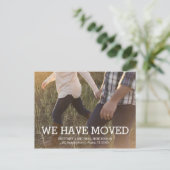 Rustikaler Adressenwechsel Foto Ankündigungspostkarte (Stehend Vorderseite)