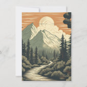 Rustikaler Adventure Mountain Forest Save the Date Einladung (Rückseite)