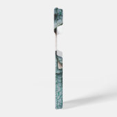 Rustikaler, alter, blauer Individuelle Name iPhone Hülle (Linke Seite)