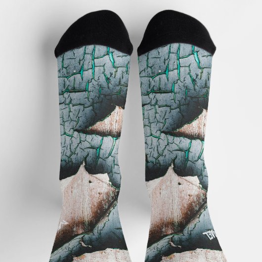 Rustikaler, alter, blauer Individuelle Name Socken (Oben)