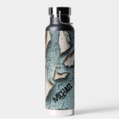 Rustikaler, alter, blauer Individuelle Name Trinkflasche (Links)