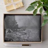 Rustikaler alter Landsitz Schwarz-Weiß-Vintag Seidenpapier (Geschenk)