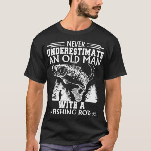Rustikaler alter Mann beim Fischen T-Shirt