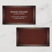 Rustikaler alter Rahmen | Ledertextur Visitenkarte (Vorne/Hinten)