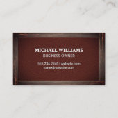 Rustikaler alter Rahmen | Ledertextur Visitenkarte (Vorderseite)