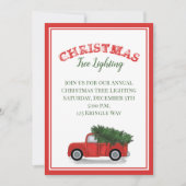 Rustikaler alter roter LKW Landbaum Classic Einladung (Vorderseite)